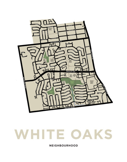 White Oaks Neighbourhood Map Print