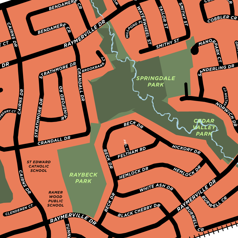 Raymerville Neighbourhood Map Print