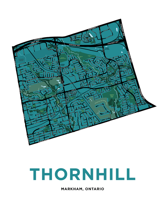 Thornhill Neighbourhood Map Print (Markham)