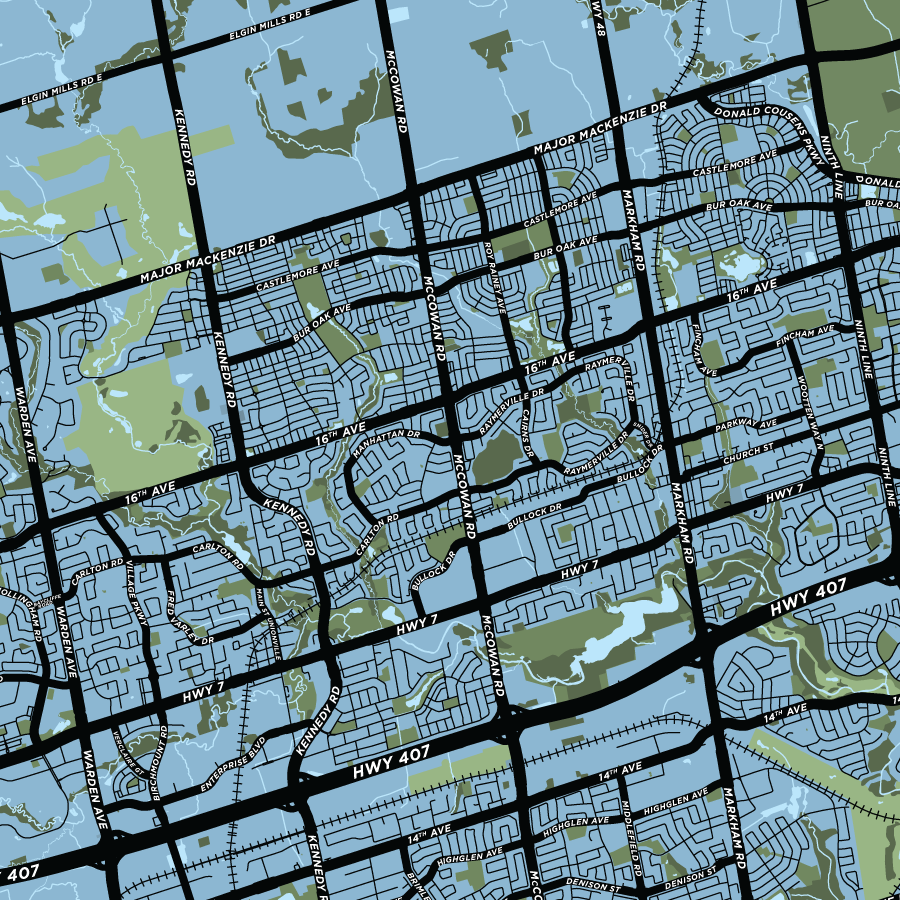 Markham Map Print