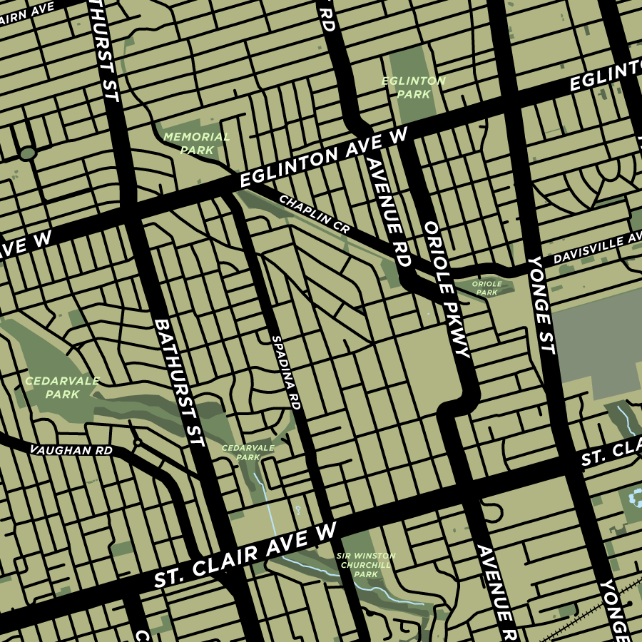 Midtown Toronto Map Print