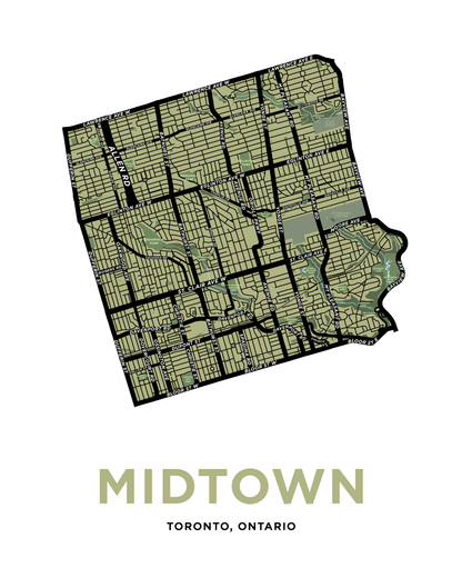 Midtown Toronto Map Print