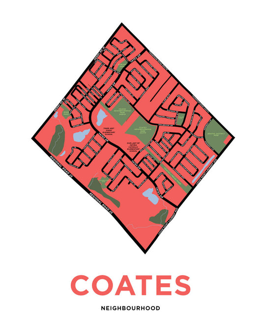 Coates Neighbourhood Map Print