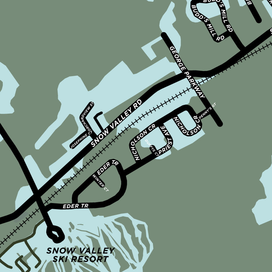 Snow Valley Map Print