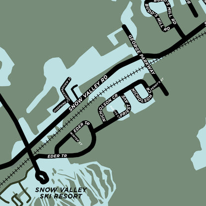 Snow Valley Map Print