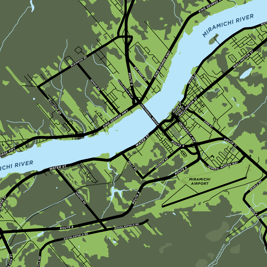 Miramichi Map Print