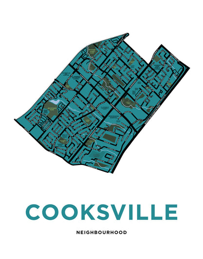 Cooksville Neighbourhood Map Print