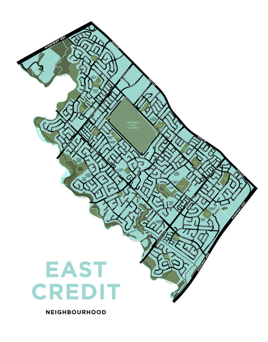 East Credit Neighbourhood Map Print