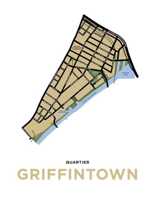 Griffintown Neighbourhood Map Print (Montréal)