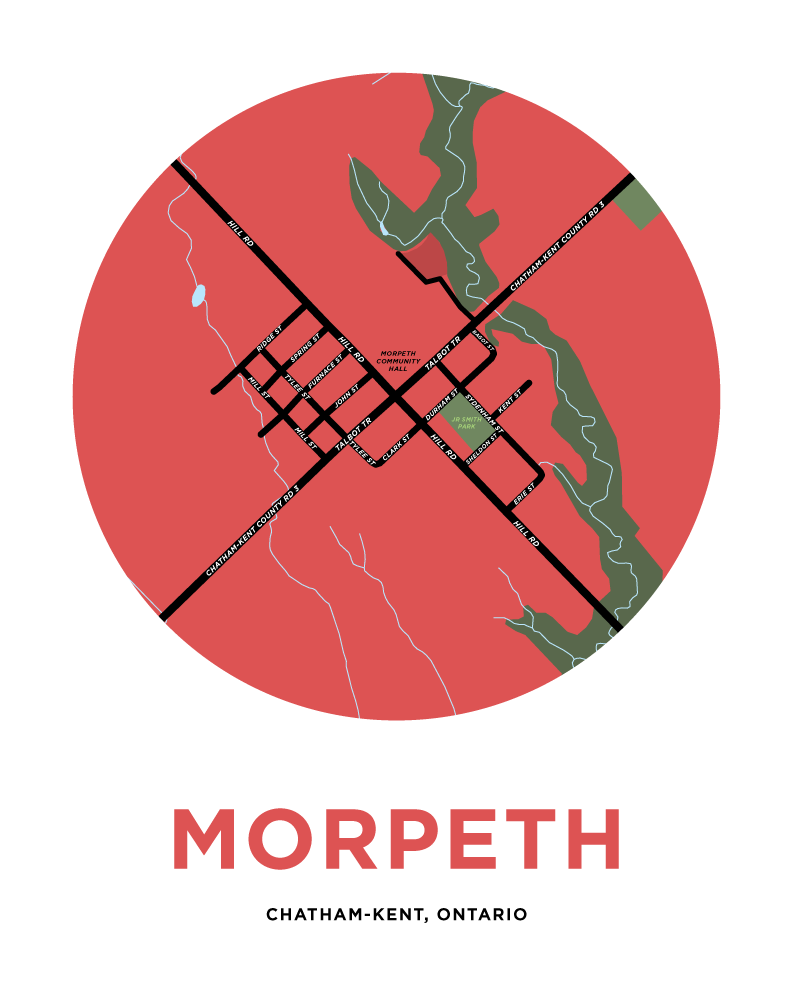 Morpeth Map Print