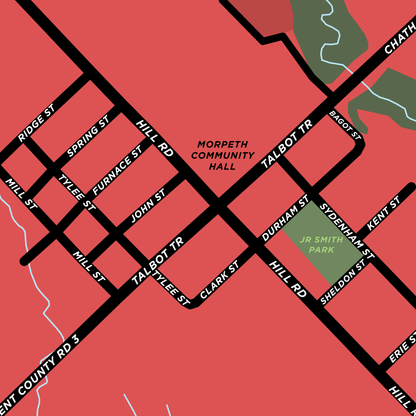 Morpeth Map Print