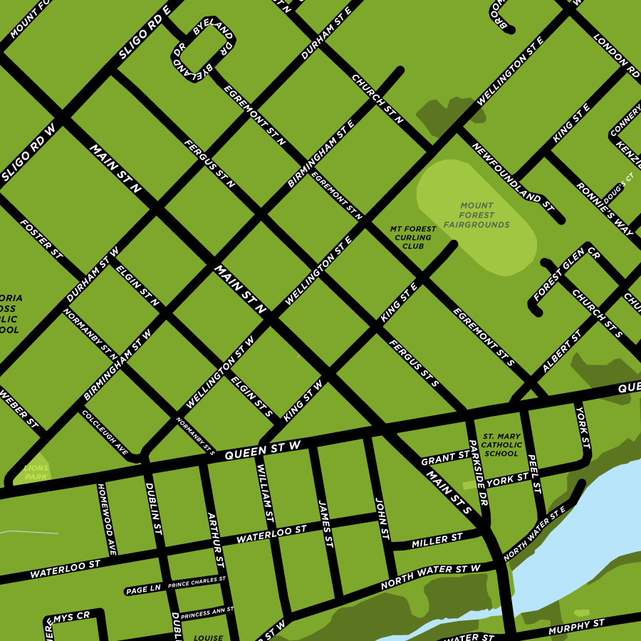 Mount Forest Map Print