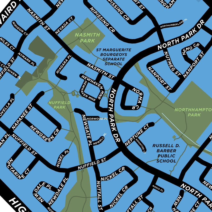 N Section Neighbourhood Map Print