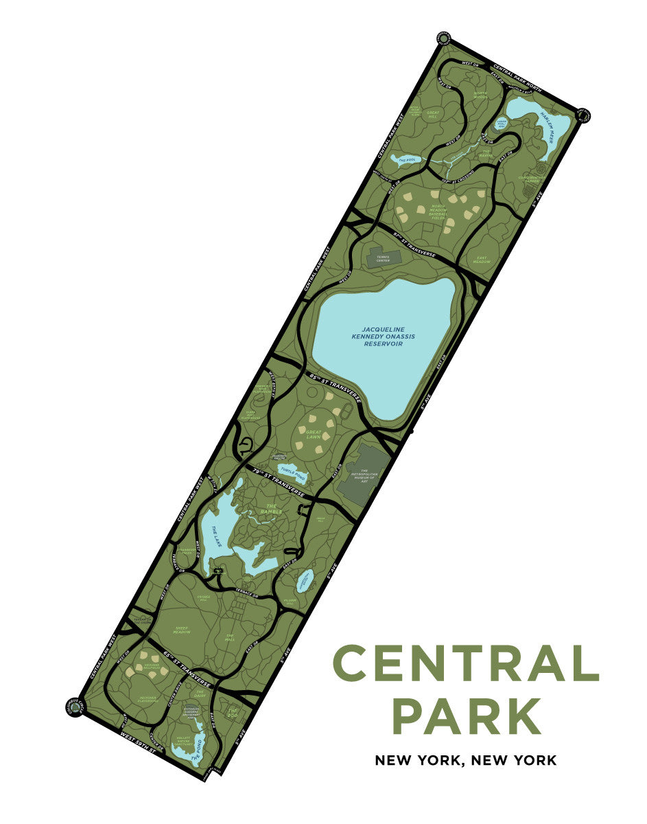 Central Park Map Print