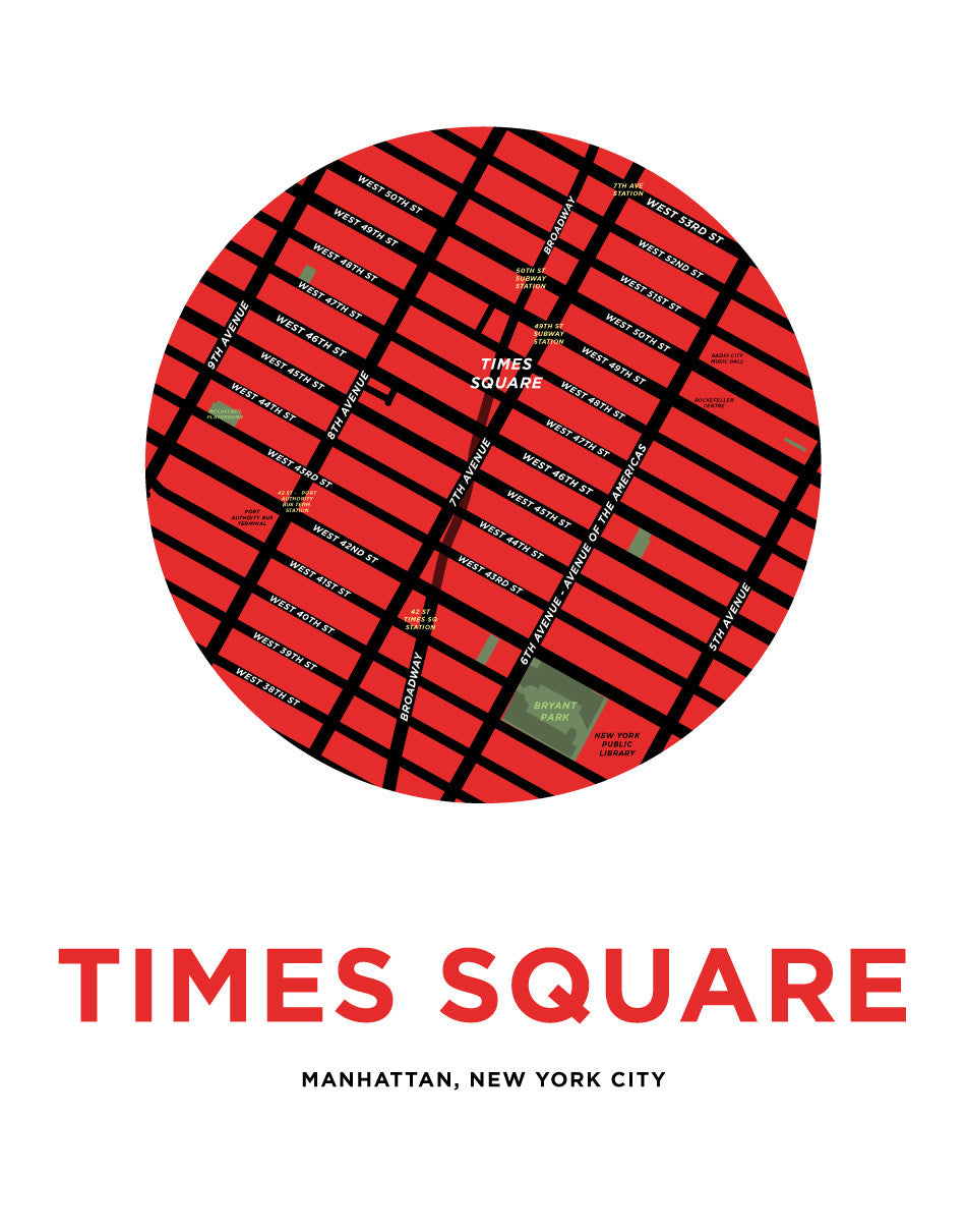 Times Square Map Print