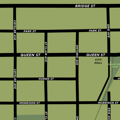 Downtown Niagara Falls Map Print