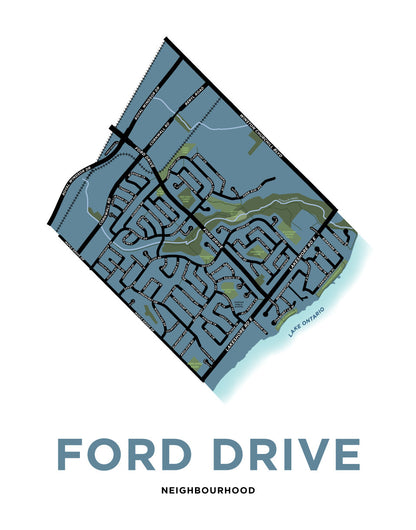 Ford Drive Neighbourhood Map Print