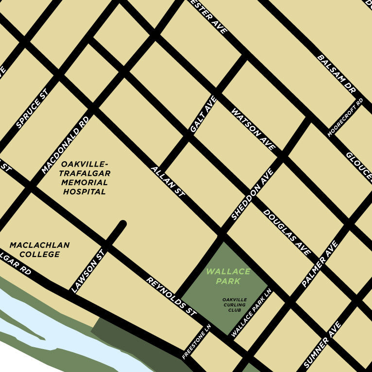 Old Oakville Neighbourhood Map Print