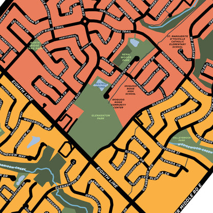 Wedgewood Creek & Joshua Creek Neighbourhoods Map Print