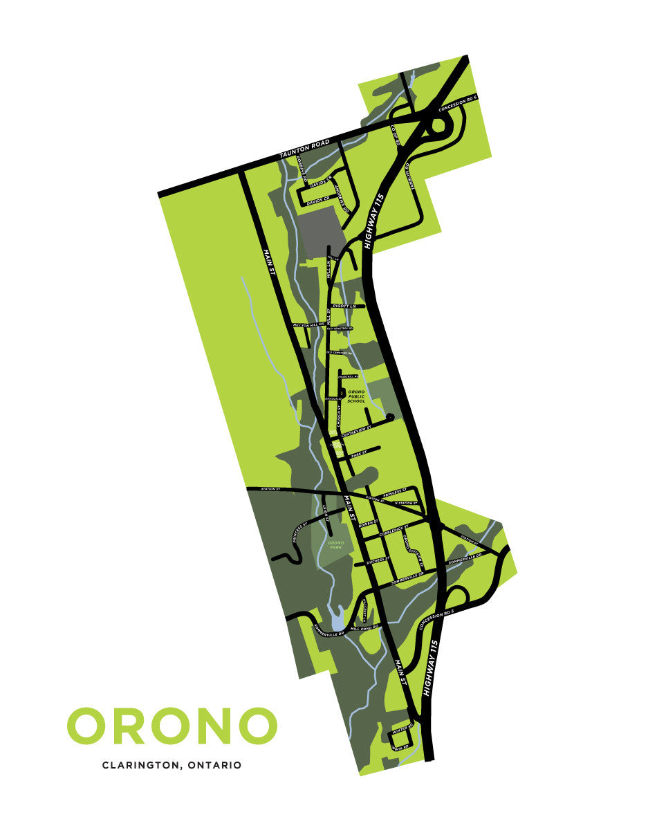 Orono Ontario Map Print