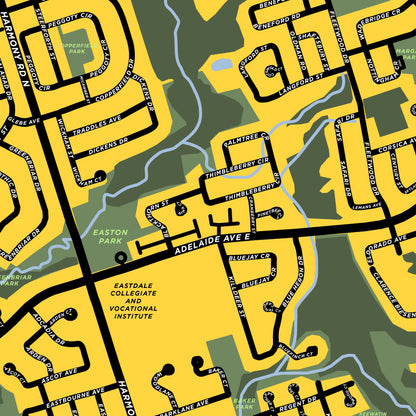 Eastdale Neighbourhood Map Print (Oshawa)