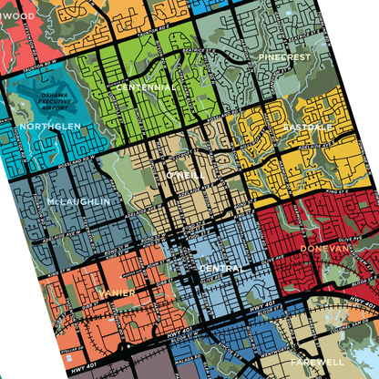 Oshawa Map Print