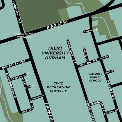 Trent University - Durham Campus Map Print (Oshawa)