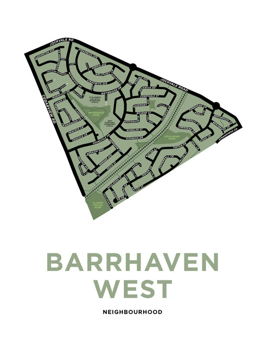 Barrhaven West Neighbourhood Map Print