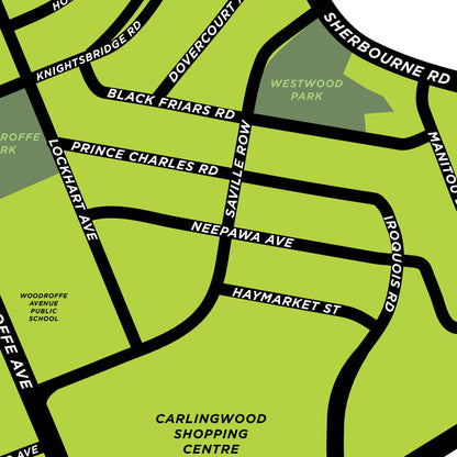 Carlingwood Neighbourhood Map Print