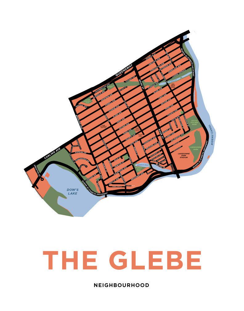 The Glebe Neighbourhood Map Print