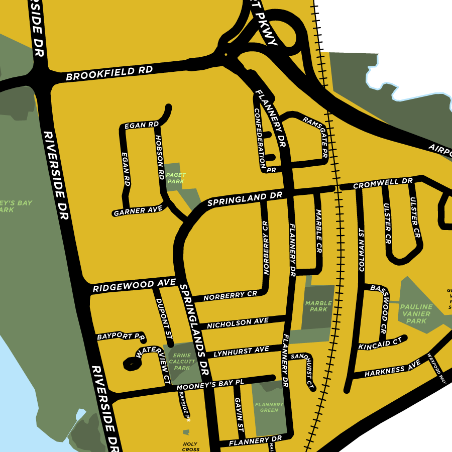 Riverside Park Neighbourhood Map Print