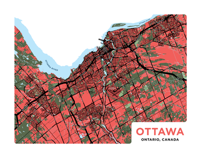 Urban Ottawa Map Print