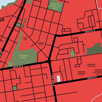 Owen Sound Map Print