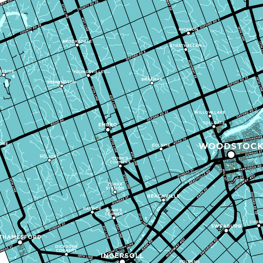 Oxford County Map Print