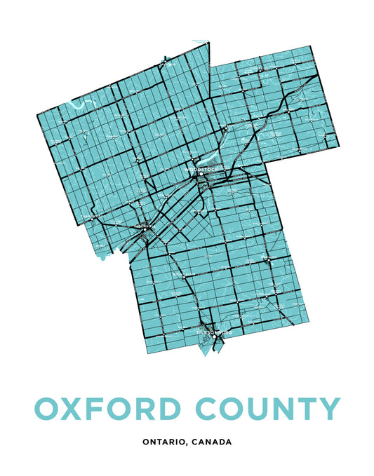 Oxford County Map Print