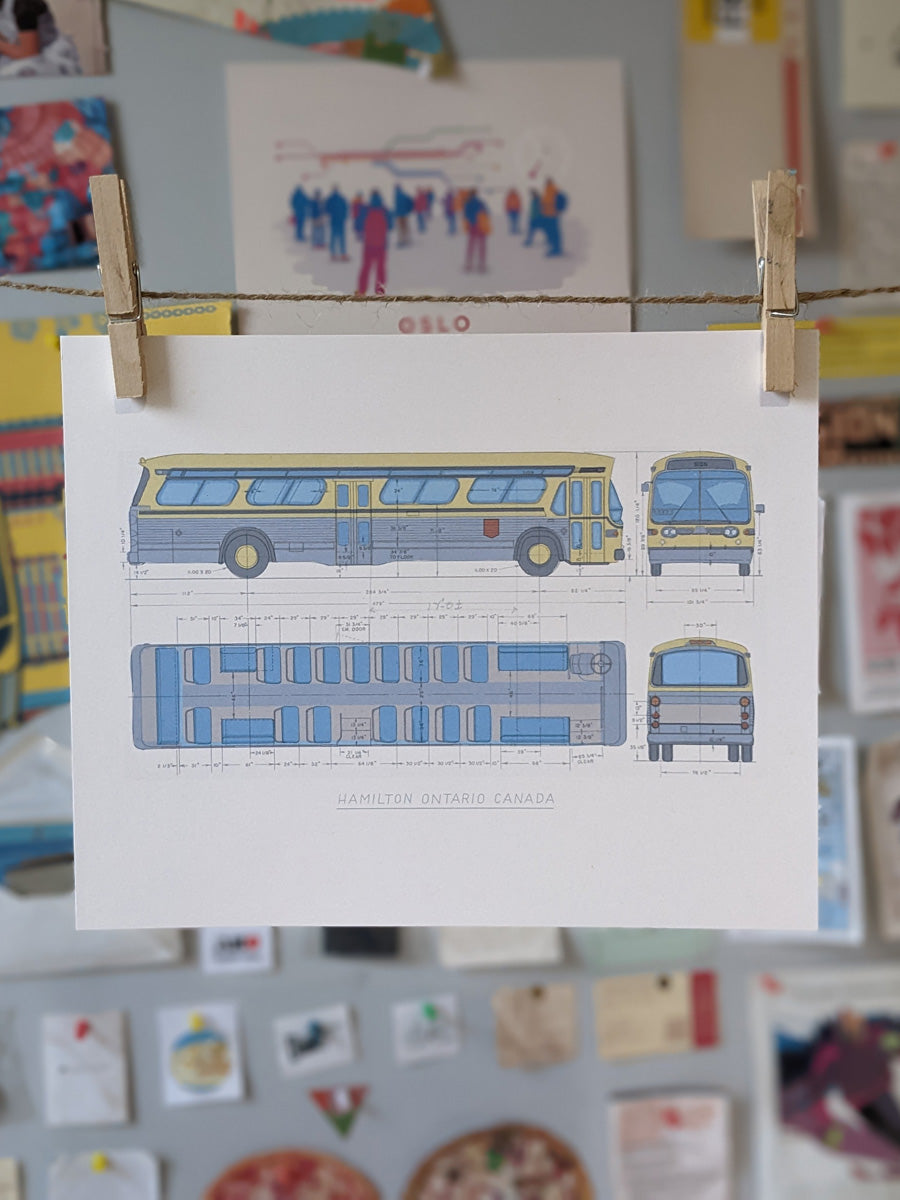 Hamilton Fishbowl Bus Print - Diagram