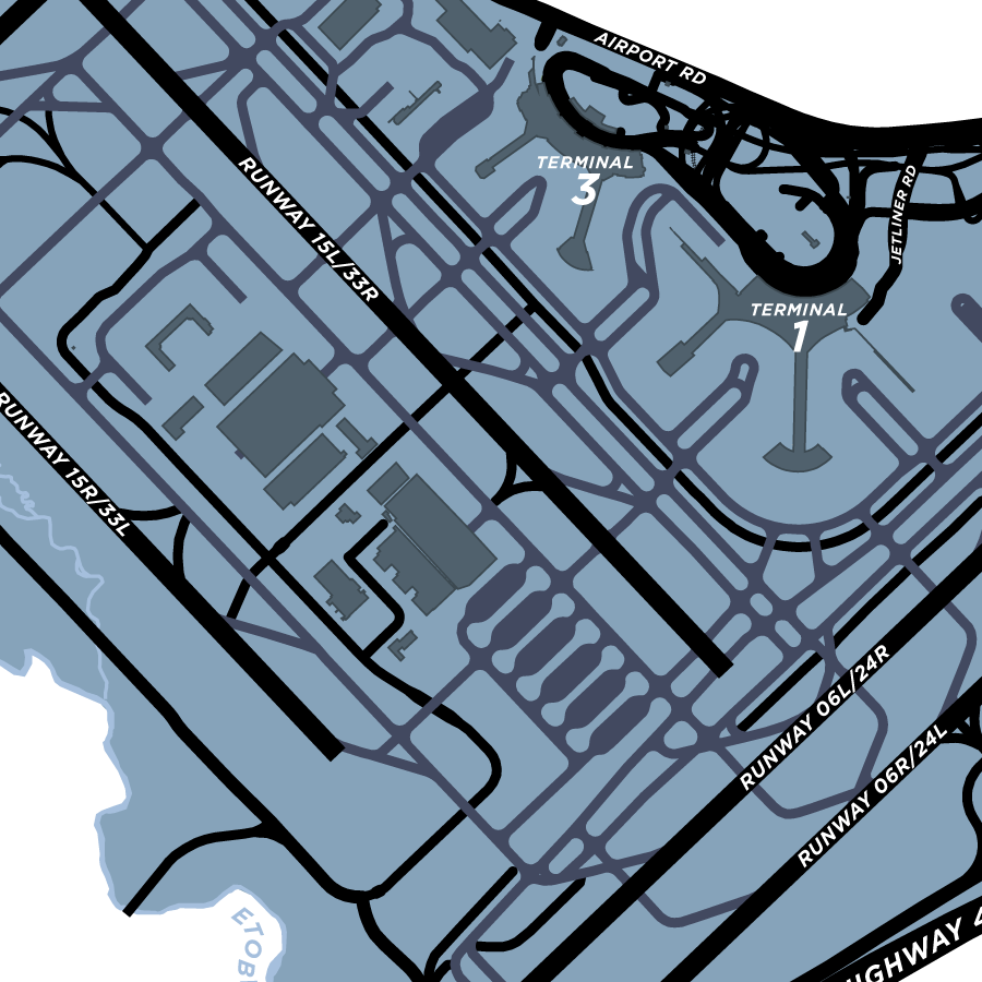 Pearson International Airport Map Print