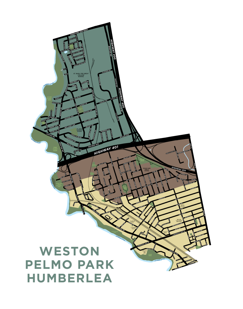 Weston, Pelmo Park, Humberlea Map Print