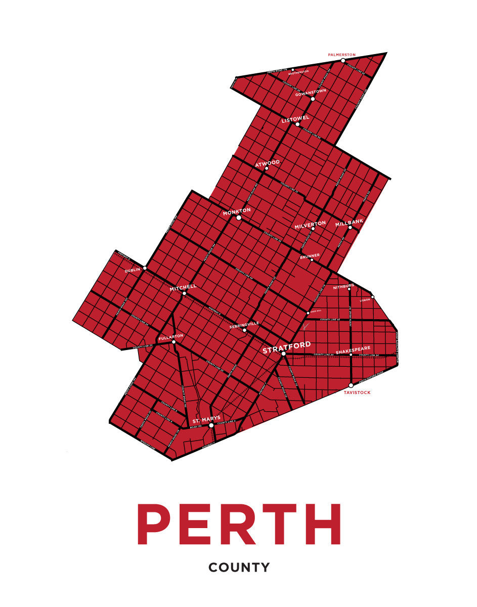 Perth County Map Print