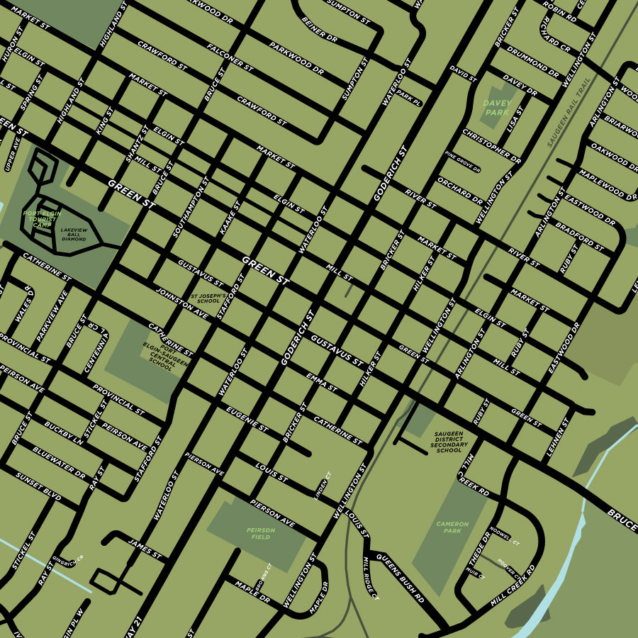 Port Elgin Map Print