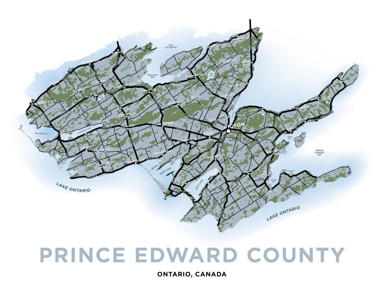 Prince Edward County Map Print