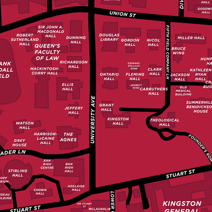 Queen's University Map Print