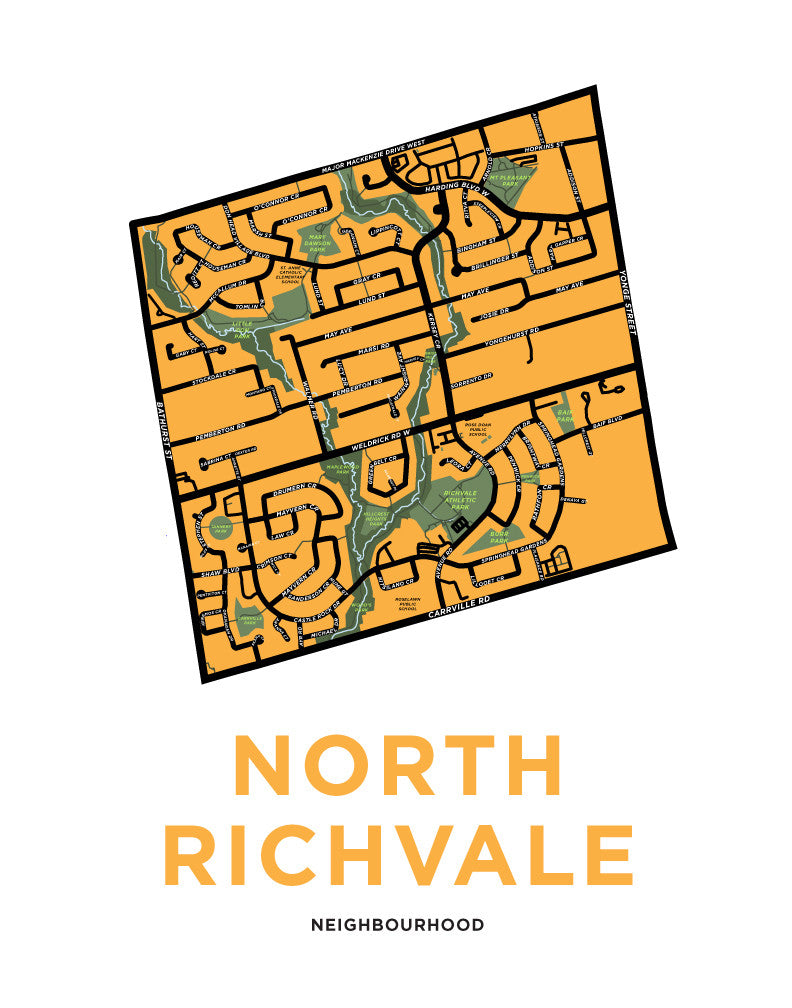 North Richvale Neighbourhood Map Print (Richmond Hill)