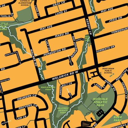 North Richvale Neighbourhood Map Print (Richmond Hill)