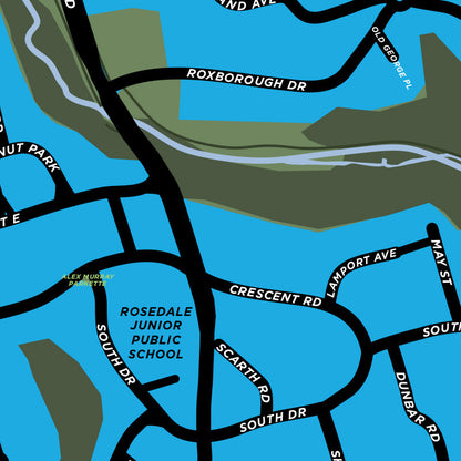 Rosedale Neighbourhood Map Print (Toronto)