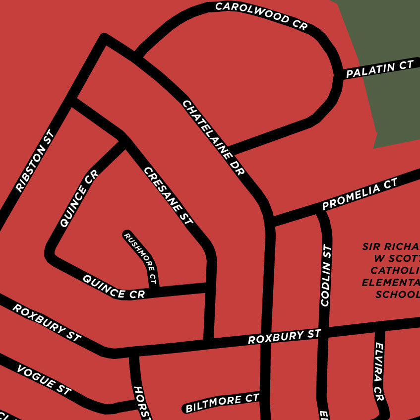 Rouge River Estates Map Print (Markham)