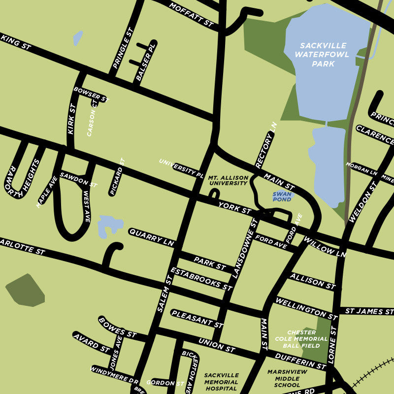 Sackville, New Brunswick Map Print