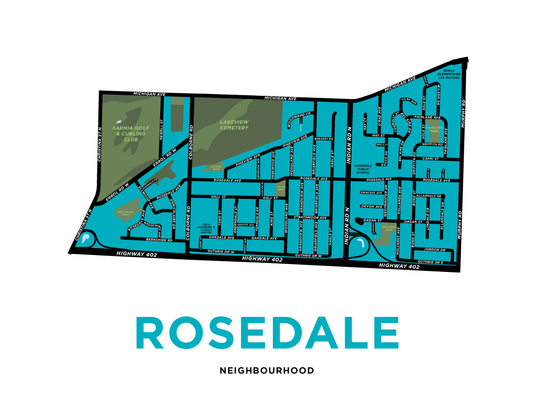 Rosedale Neighbourhood Map Print (Sarnia)