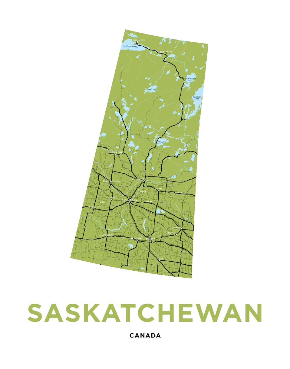 Saskatchewan Map Print