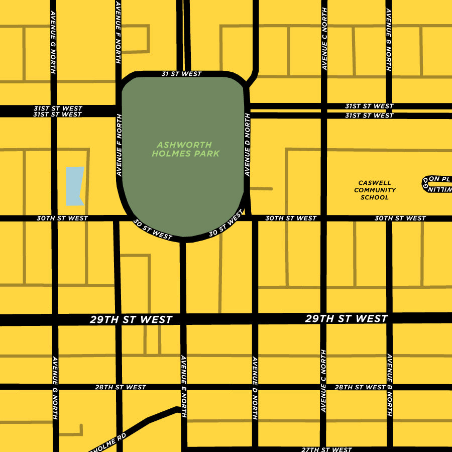 Caswell Hill Neighbourhood Map Print